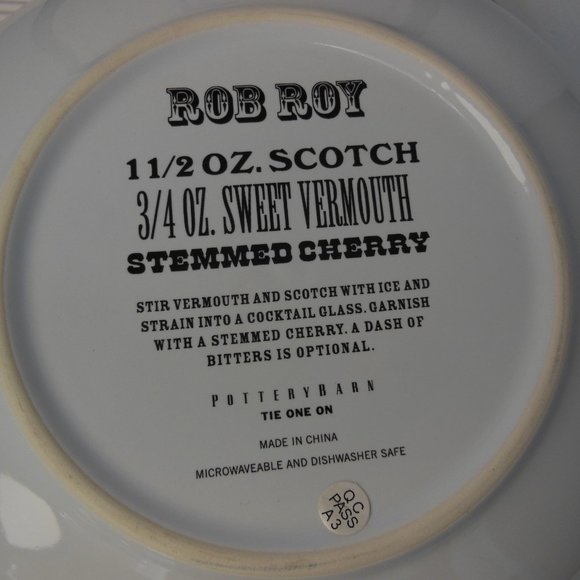 Pottery Barn Cocktail Plates  2 boxed sets= 8,  TIE ONE ON cowboy recipe plates - Picture 4 of 11